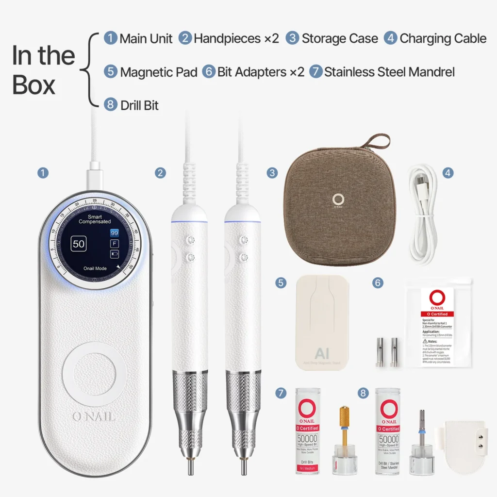 ONAIL NailHealth No.1 — What’s included in the nail drill kit (full accessories)