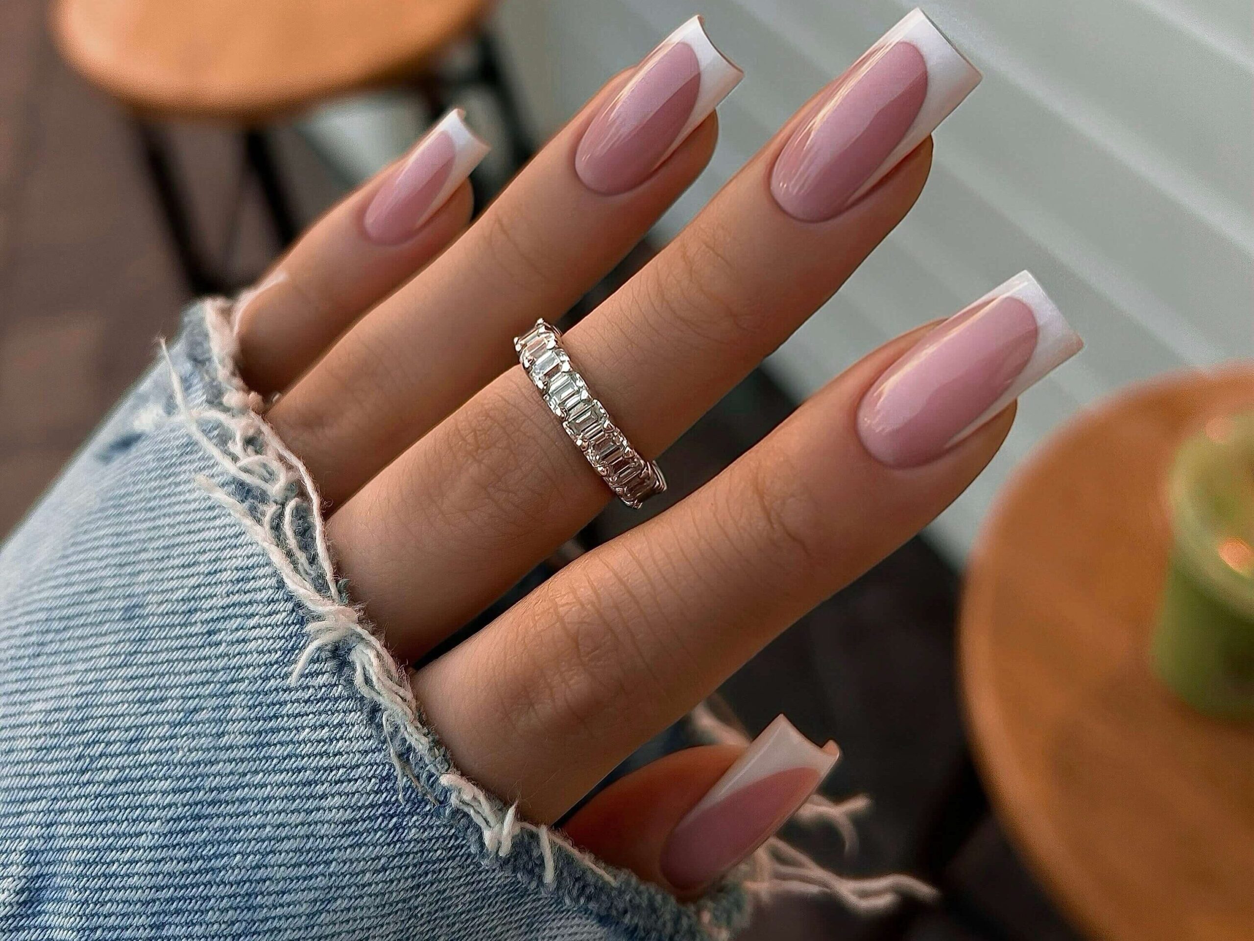 Classic nude pink French manicure – timeless French tip nails by Vikki Swan