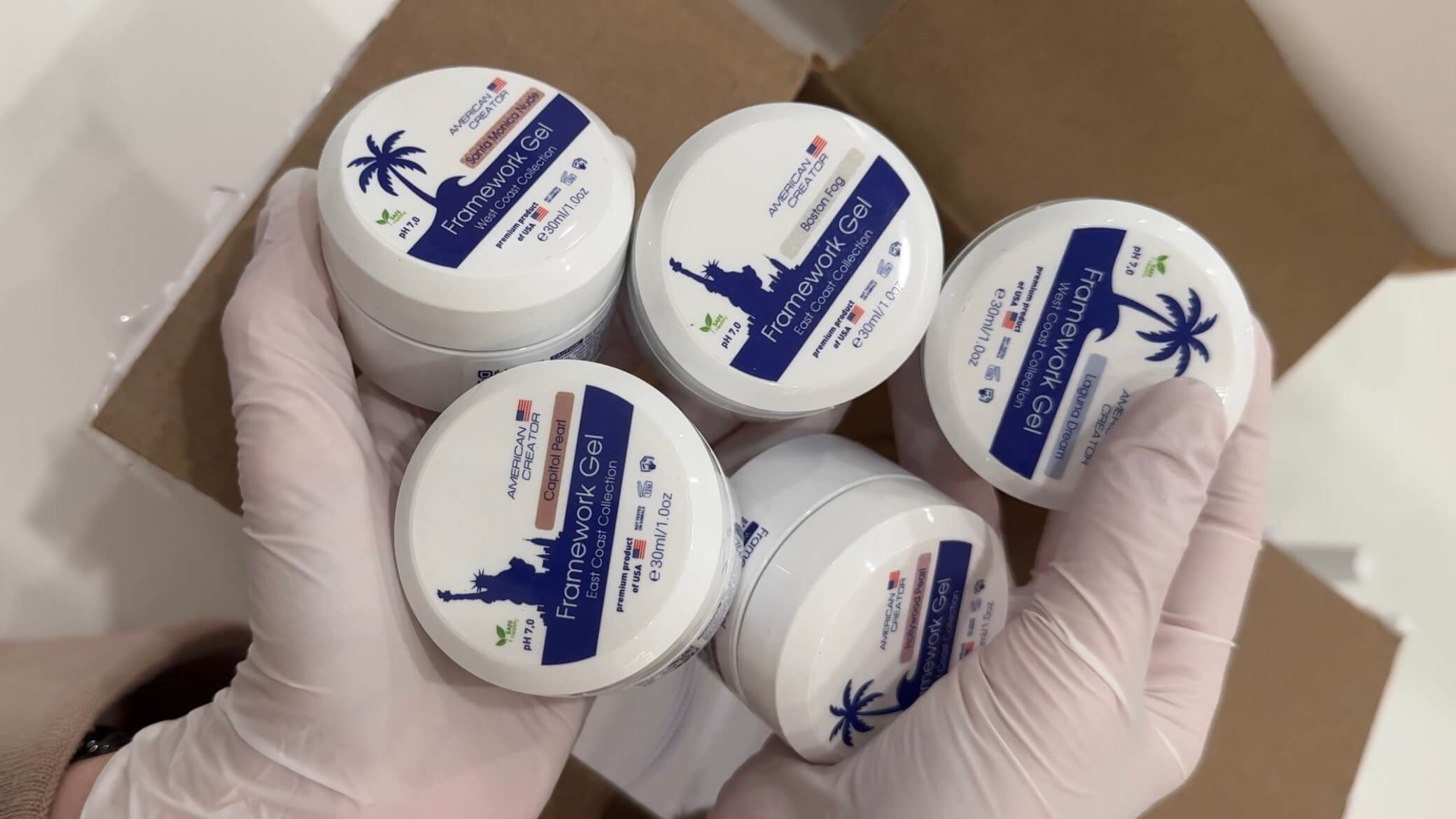 American Creator FrameWork Gel West & East Coast Collection professional nail gels