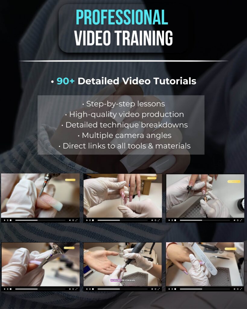 Professional nail video training inside Nail Insider Club – Russian Manicure and Hard Gel techniques