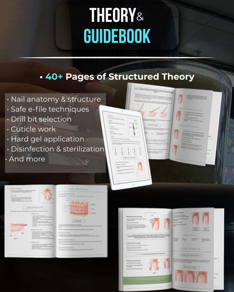 Nail theory guidebook for Russian Manicure – anatomy, e-file techniques and hard gel structure